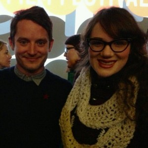 Kaitlin Westbook with Elijah Wood at his film Cooties in Sundance