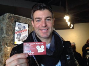 Jeff Shroeder from Big Brother with Ryan Duvall's Company Card