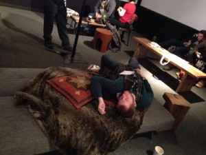 Nathan crashed at the YouTube Lounge after films and panels all day at Sundance