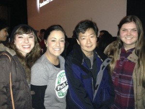 Nicole and classmates with Ken Jeong after watching Advantageous